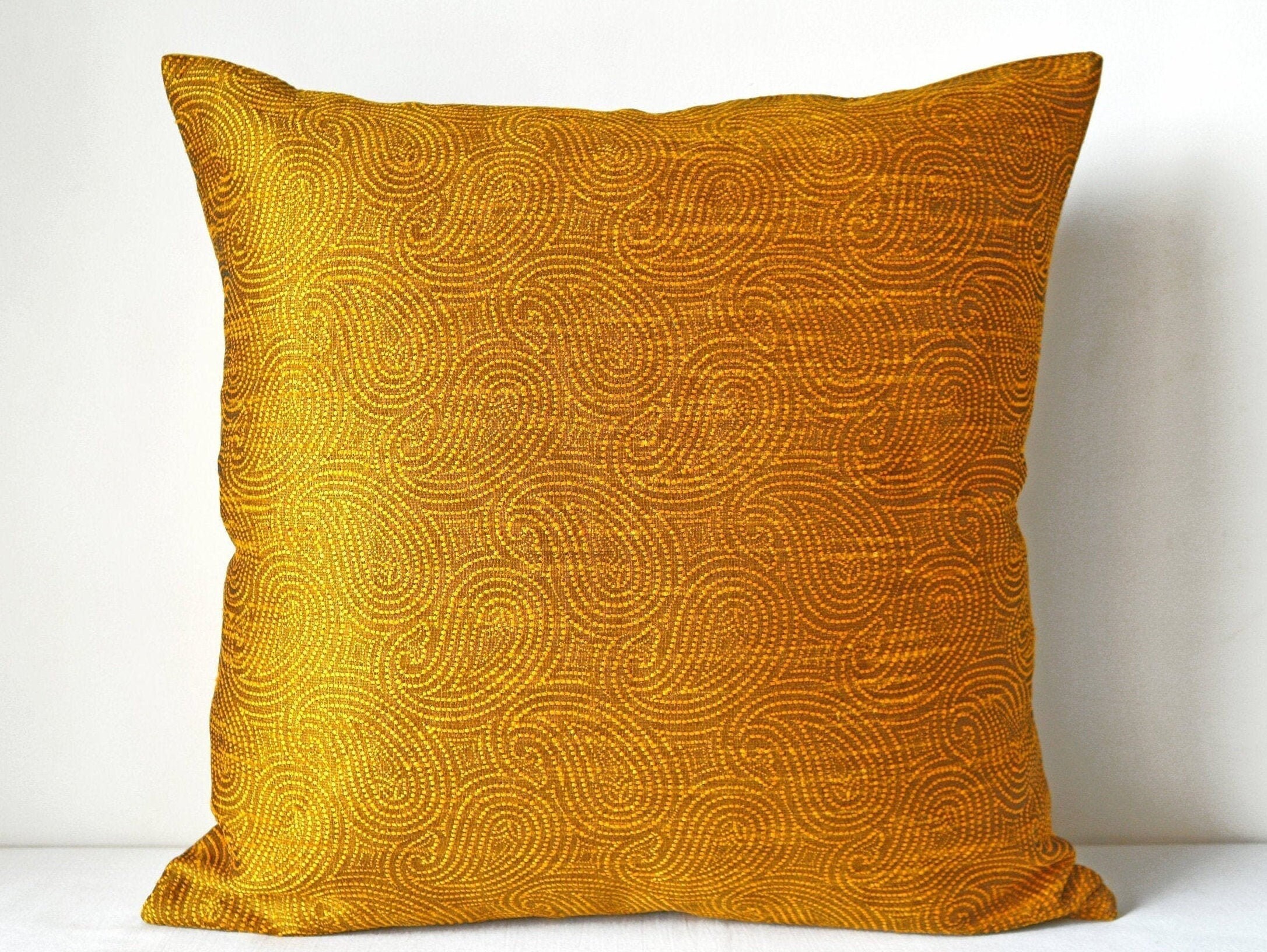 Mustard Yellow Pillow Cover 18x18 Cushion Cover Mustard Throw Etsy