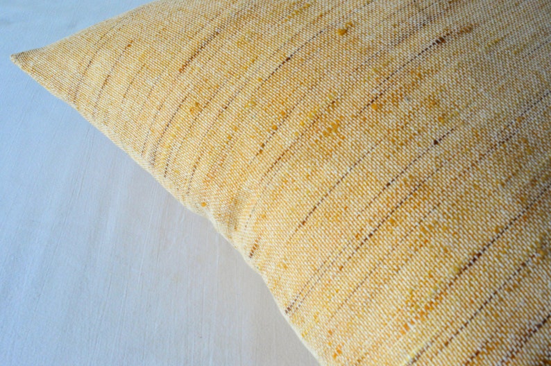 Yellow textured throw pillow cover 18x18 rustic farmhouse Etsy