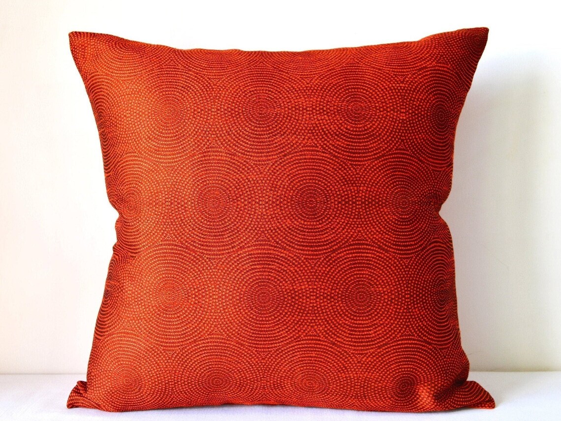 Rust cushion cover 16x16 throw pillow cover rust copper pillow Etsy