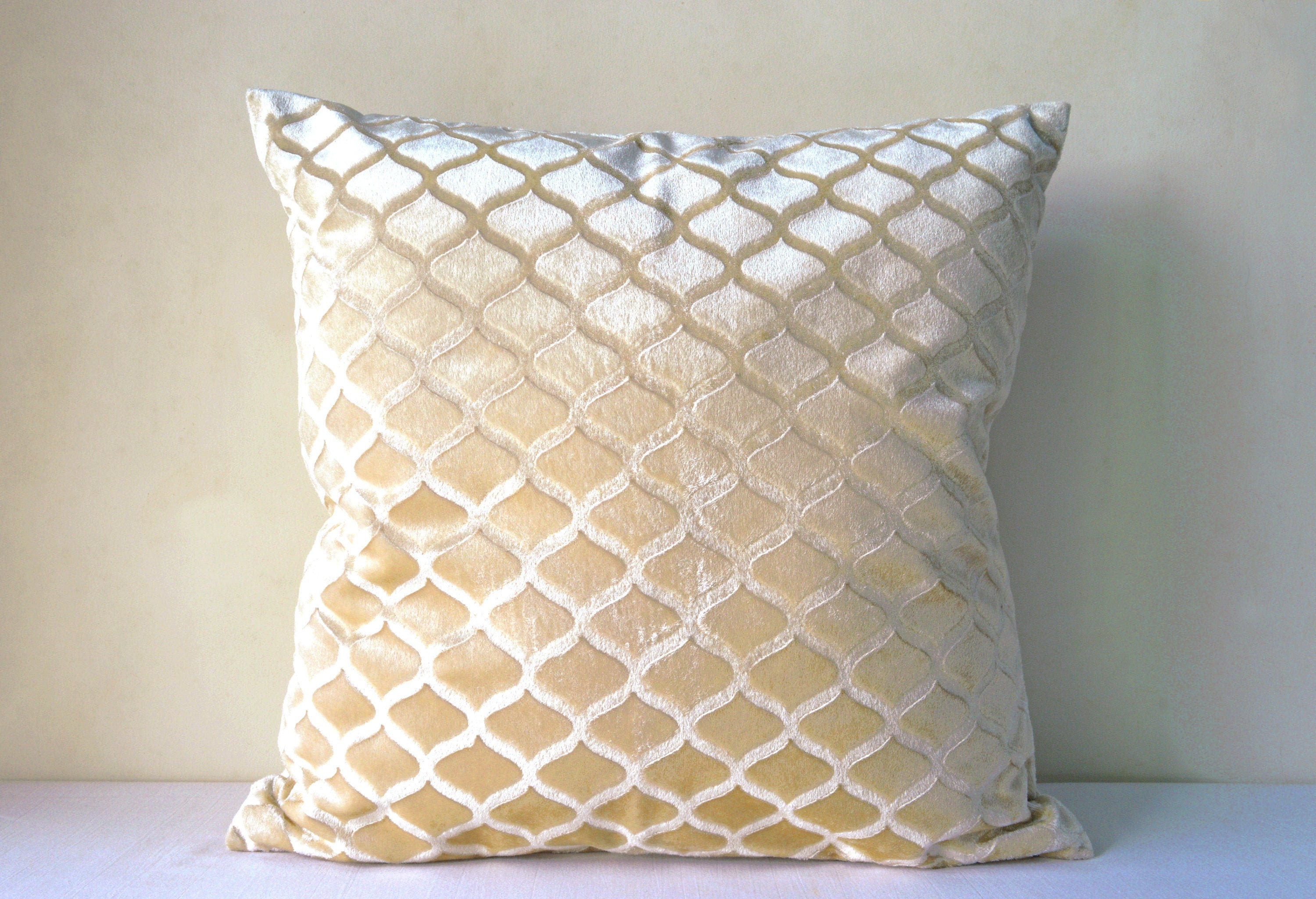 Cream velvet cushion 16x16 velvet pillow covers 20x20 cream Etsy