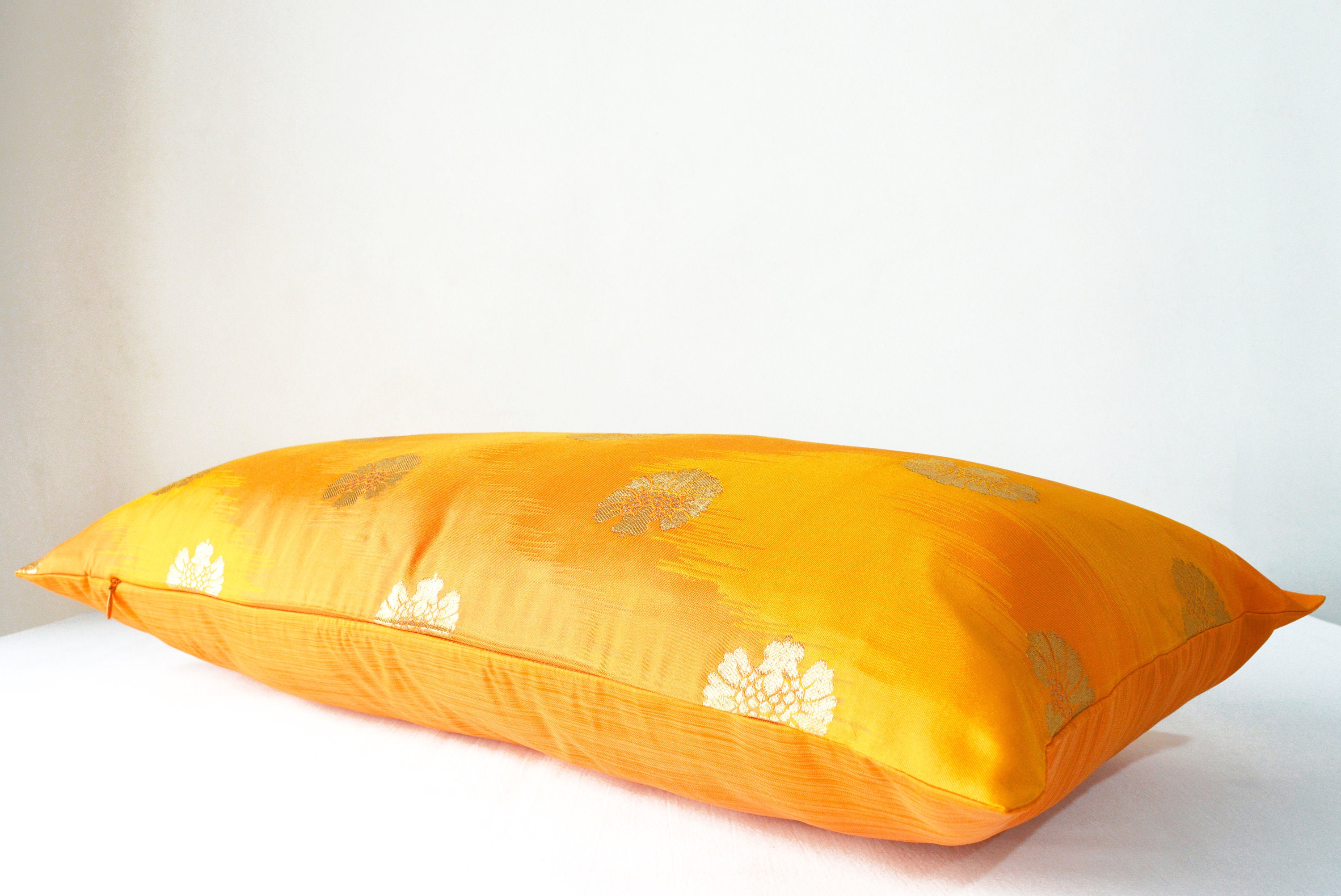 Bright yellow pillow cover lumbar cushion cover yellow Etsy