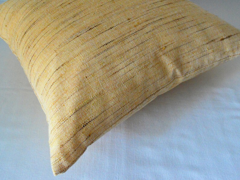 Yellow textured throw pillow cover 18x18 rustic farmhouse Etsy