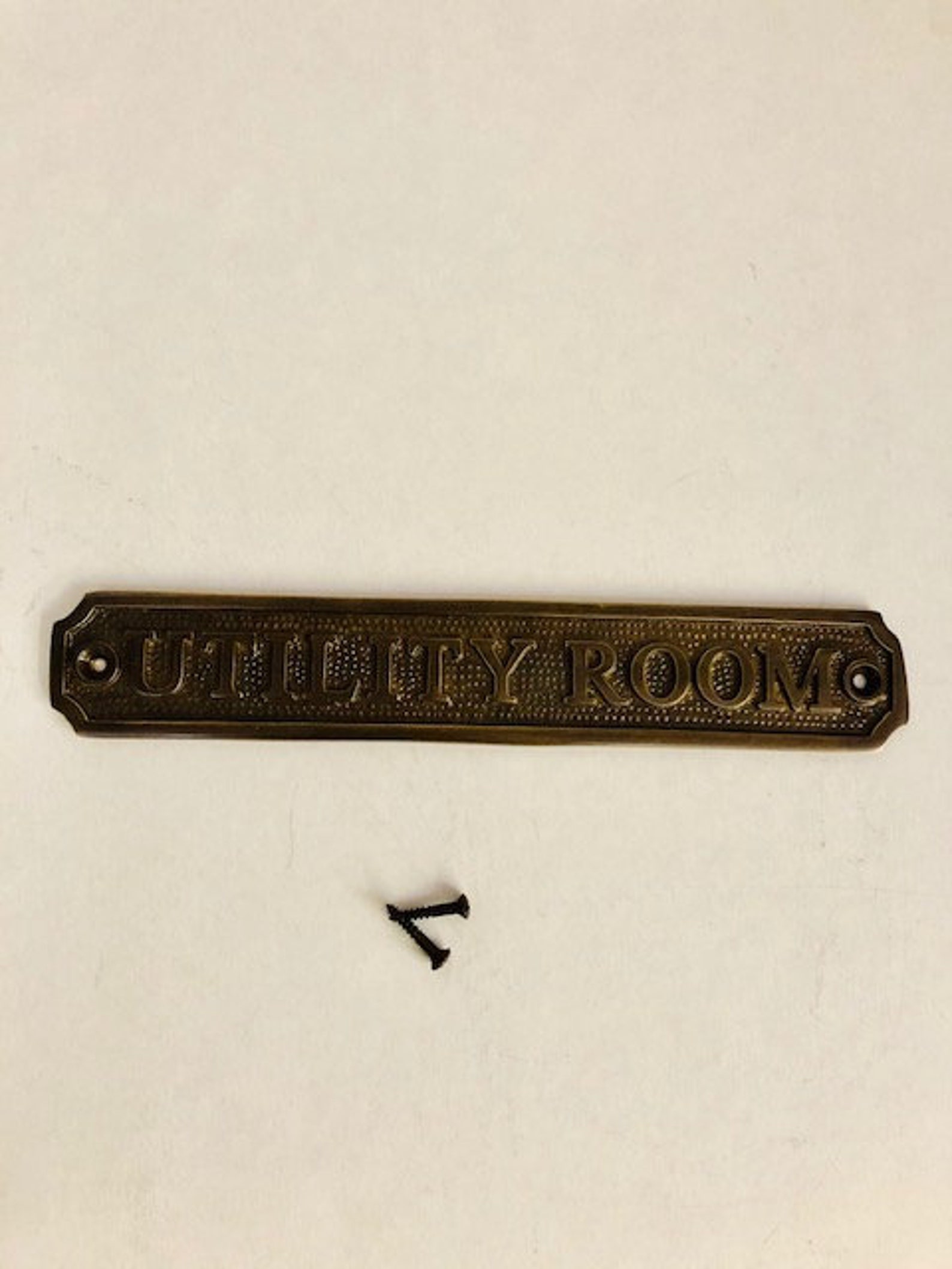 Utility room door sign available in three finishes silver | Etsy