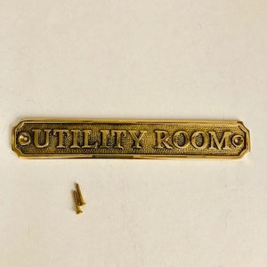 Utility room door sign available in three finishes silver | Etsy