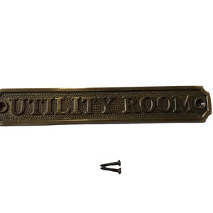 Utility Room Door Sign Available in Three Finishes - Silver Nickel ...