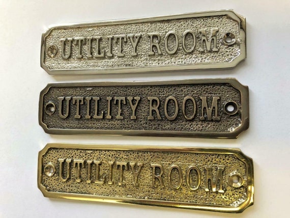 This Is A Beautiful Utility Room Door Sign Plaque And Screws Etsy