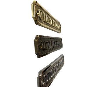 Utility Room Door Sign Available in Three Finishes - Silver Nickel ...