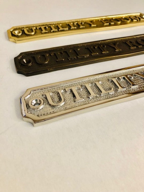 Utility Room Door Sign Available in Three Finishes Silver | Etsy