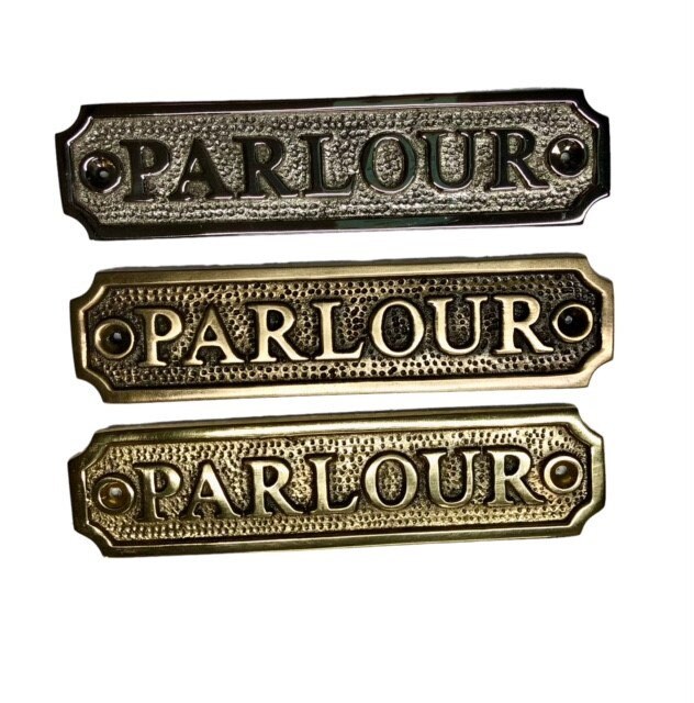 Parlour Door Sign Available in Three Finishes - Nickel, Antique Bronze ...