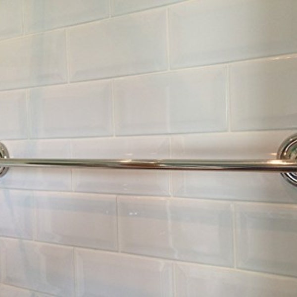 Towel rail holder plain nickel finished brass classic bathroom accessories and storage. Comes with matching screws and plugs. 60cm wide.