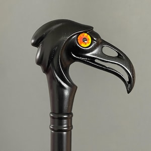 Black Crow Skull Walking Cane Walking Stick Goth Style Raven Skull Cane Fancy Walking Canes