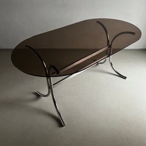 Chrome Glass Dining Table | Italy | Vintage