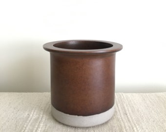 Vintage Stoneware Planter Pot/Knabstrup Denmark/Brown Beige Gray