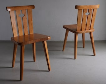 2 Göran Malmvall Pine Chairs | Solid Wood | Sweden | Vintage