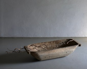Wabi Sabi Carved Wood Bowl Large #5 | Antique