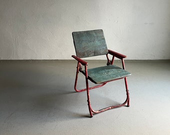 Industrial Folding Chair | Kids | Metal Wood | Vintage