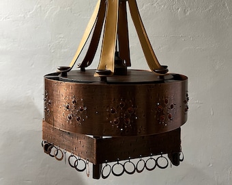 Arts and Crafts Metal Ceiling Lamp | Sweden | Vintage