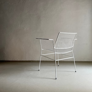 White Metal Wire Chair | Erlau | Garden Patio Outdoor Bistro | 1960s