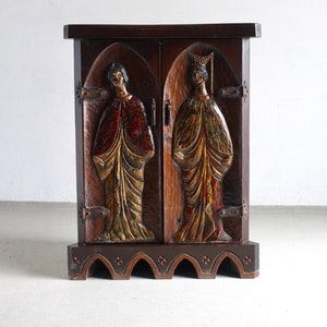 Carved Wood Corner Cabinet | Primitive | Netherlands | Vintage