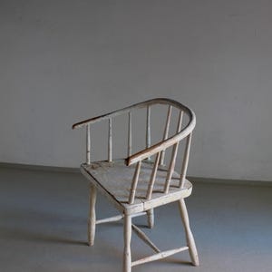 Wabi Sabi White Painted Armchair | Latvia | 1900s image 10