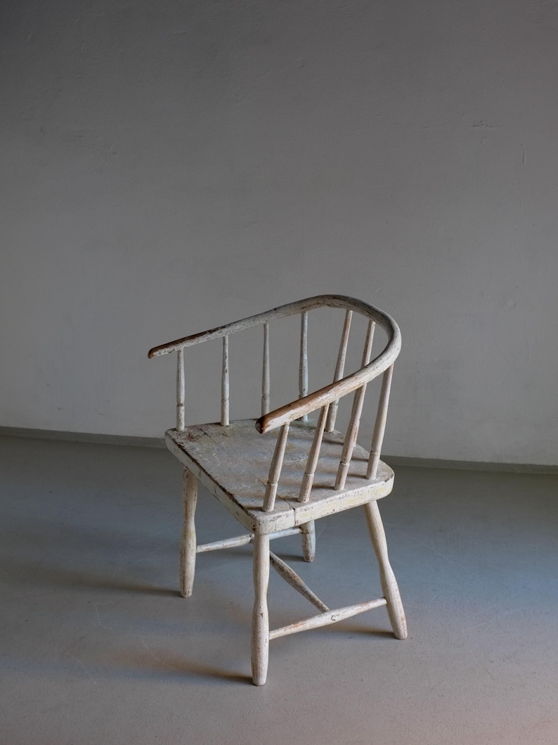 Wabi Sabi White Painted Armchair | Latvia | 1900s image 10