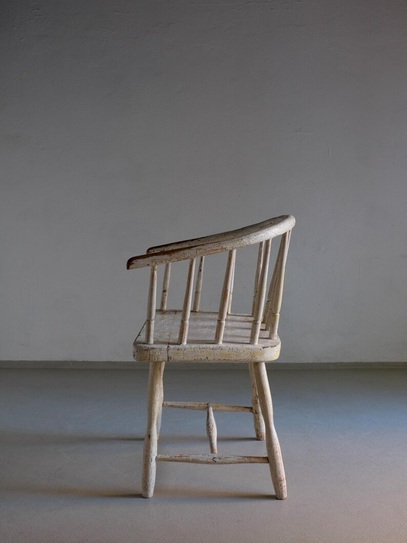 Wabi Sabi White Painted Armchair | Latvia | 1900s image 3