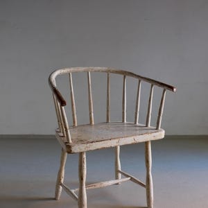 Wabi Sabi White Painted Armchair | Latvia | 1900s image 6