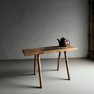 Primitive Side Table Bench | Belgium | 1900s