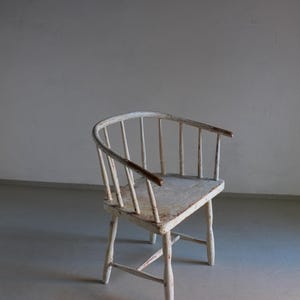 Wabi Sabi White Painted Armchair | Latvia | 1900s image 7