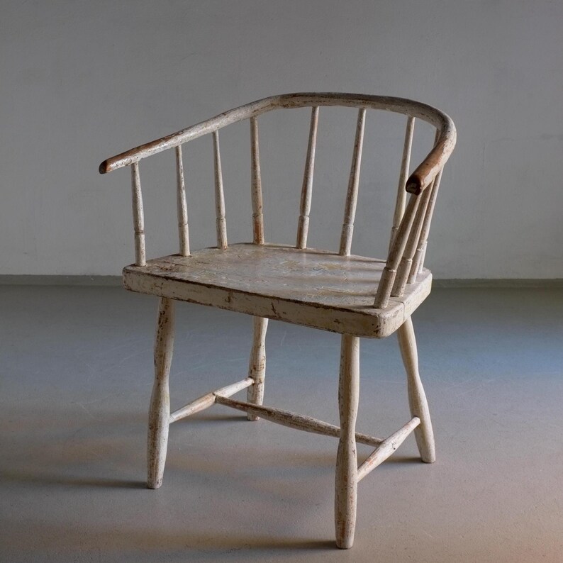 Wabi Sabi White Painted Armchair | Latvia | 1900s image 1