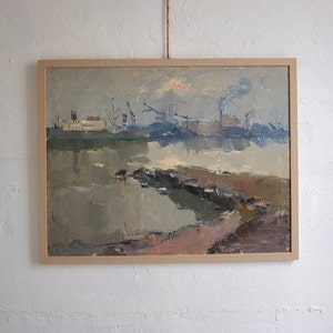 Gatunek Obraz olejny "Port" | Leonid Moshenkov | Łotwa | Lata 80. XX wieku