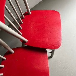 2 Red-Gray Scandinavian Chairs/MCM/Mid-Century/Vintage image 7