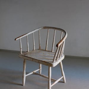 Wabi Sabi White Painted Armchair | Latvia | 1900s image 9