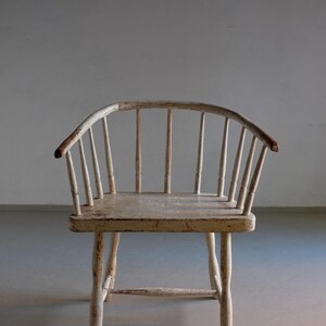 Wabi Sabi White Painted Armchair | Latvia | 1900s image 4