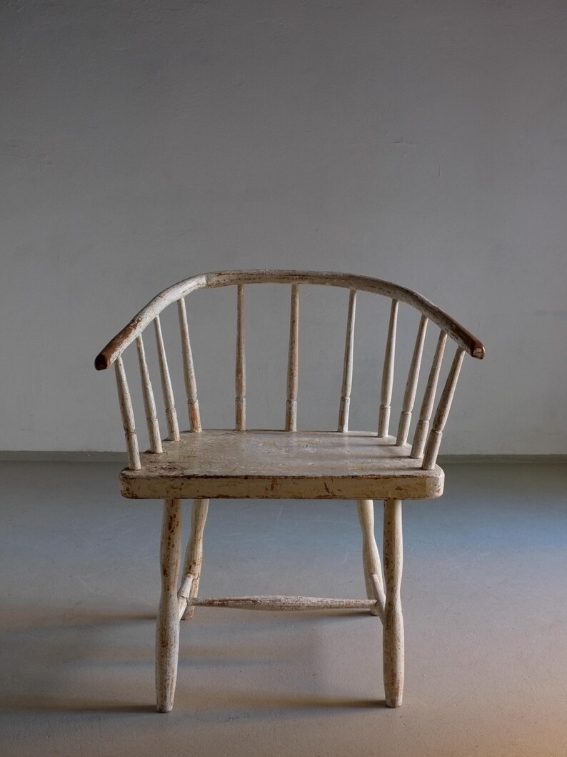 Wabi Sabi White Painted Armchair | Latvia | 1900s image 4