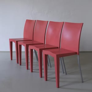 4 Kartell Coral Pink &quot;Miss Global&quot; Chairs by Philippe Starck | 1990s