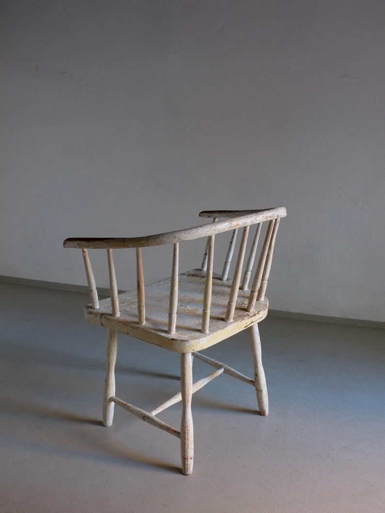 Wabi Sabi White Painted Armchair | Latvia | 1900s image 2