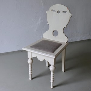 Swedish Folk White Painted Chair | 1of 3 | 1920s