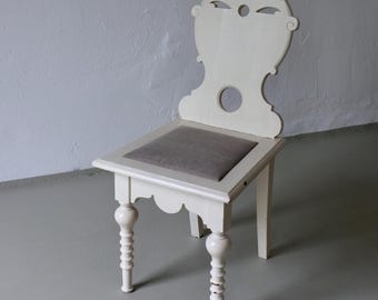 Swedish Folk White Painted Chair | 1of 3 | 1920s