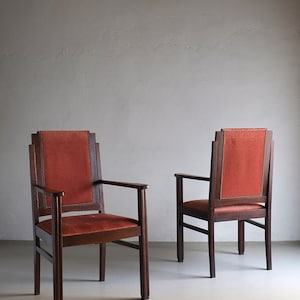 2 Amsterdam School Oak Armchairs | Netherlands | 1920s | Vintage
