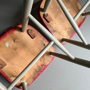 2 rot-graue skandinavische Stühle/MCM/Mid-Century/Vintage Bild 8