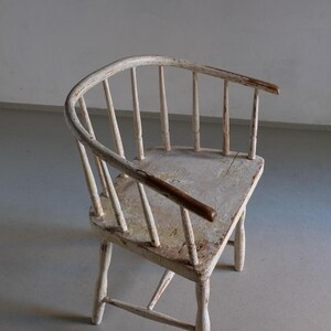 Wabi Sabi White Painted Armchair | Latvia | 1900s image 8