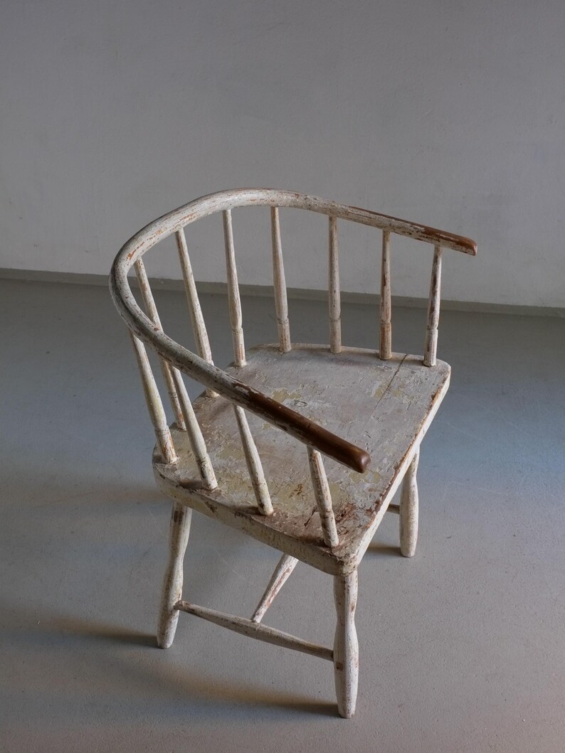 Wabi Sabi White Painted Armchair | Latvia | 1900s image 8