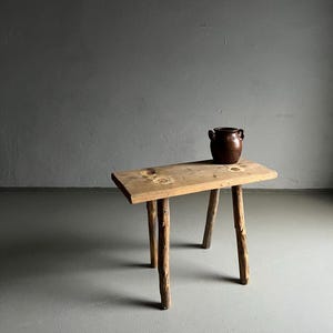 Rustic Carved Wood Bench | Belgium | 1900s