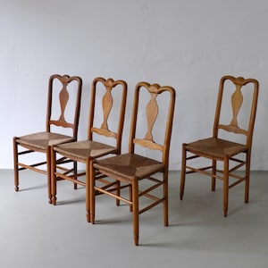 Rustic Rush Seat Chairs | Belgium | 1940s