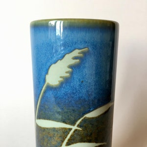 Vintage Jackie Lynd for Rorstrand Stoneware Vase/Blue Brown Green/Sweden image 5