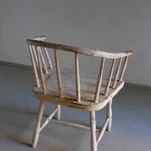 Wabi Sabi White Painted Armchair | Latvia | 1900s image 5