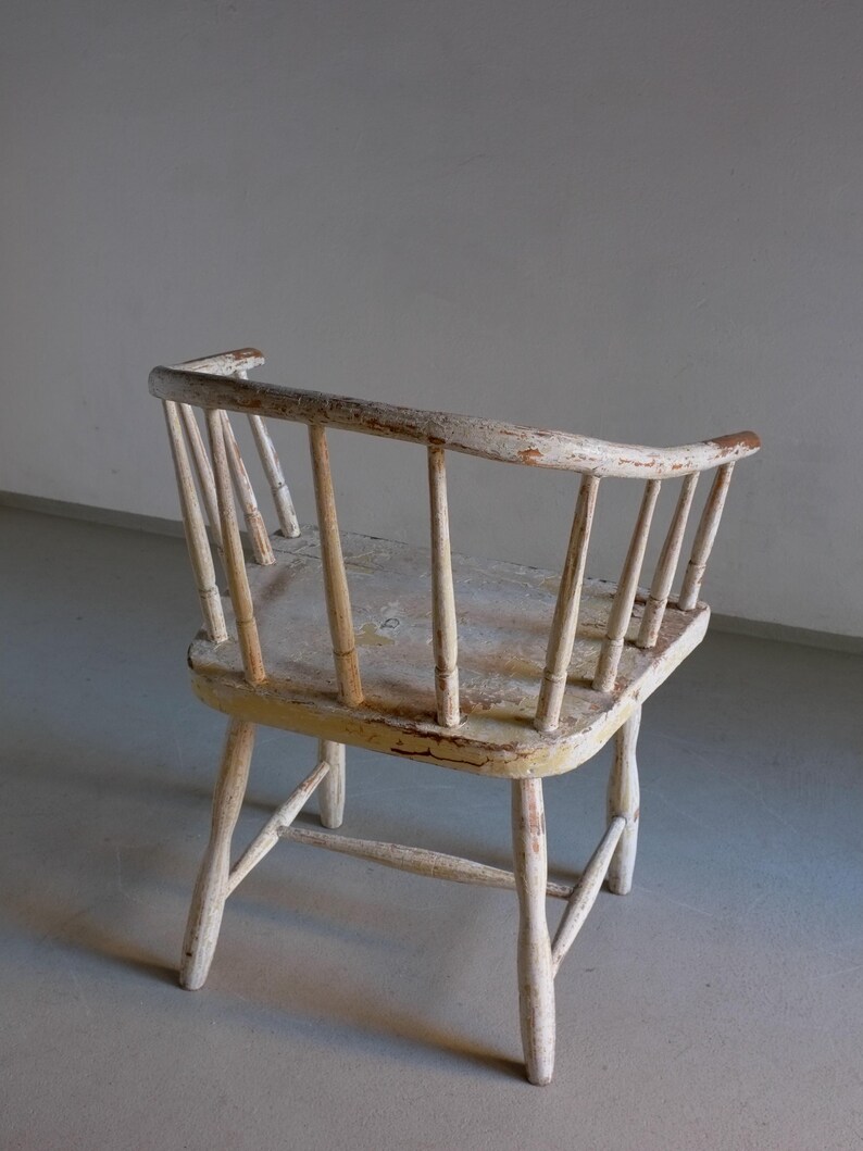 Wabi Sabi White Painted Armchair | Latvia | 1900s image 5