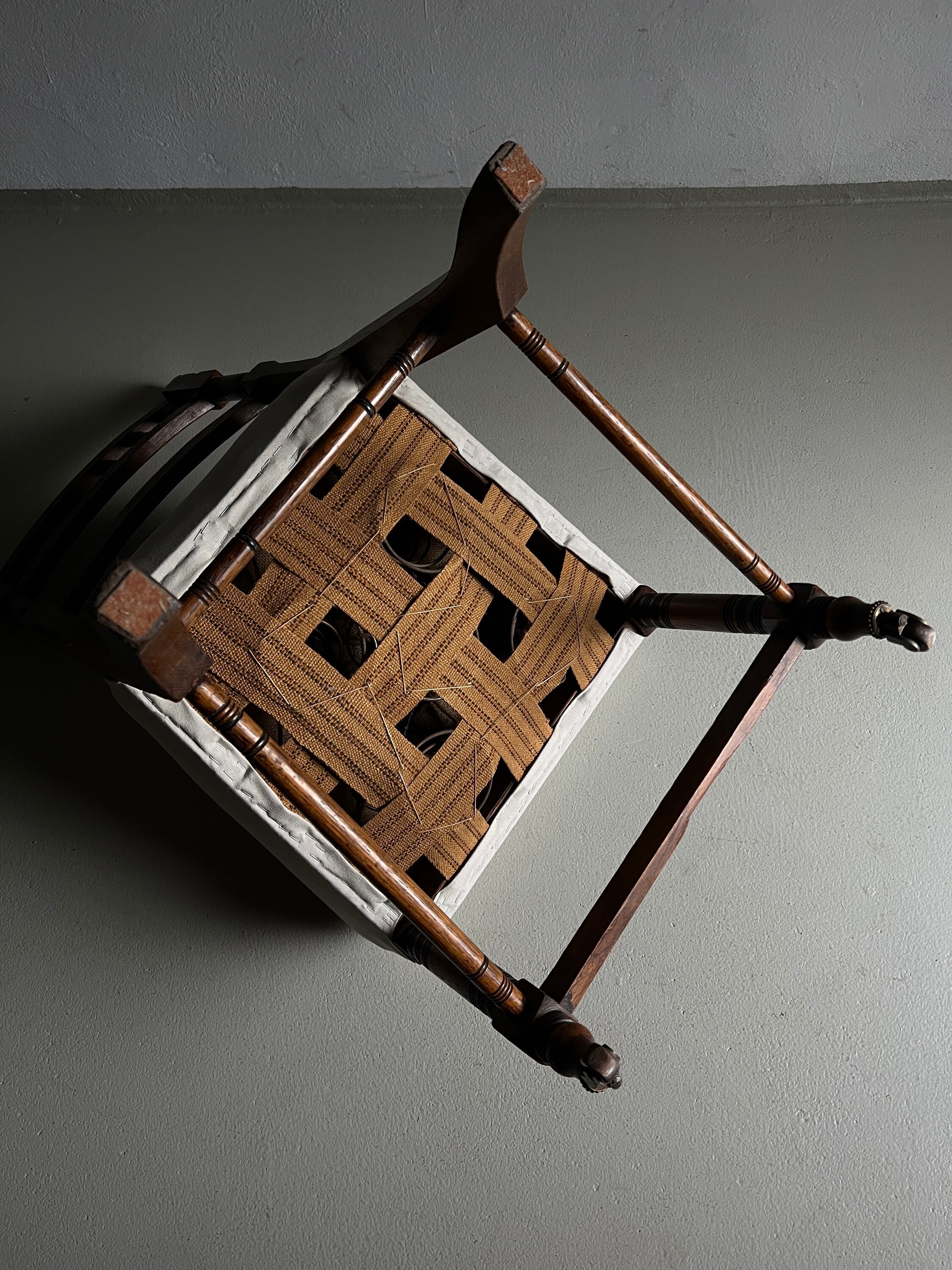 4 Carved Oak Dining Chairs/casters Legs/vintage Etsy