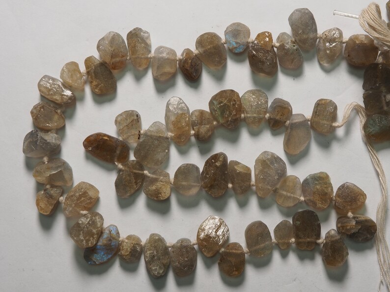 Labradorite free form irregular rough bead raw natural 16 inch S0282
